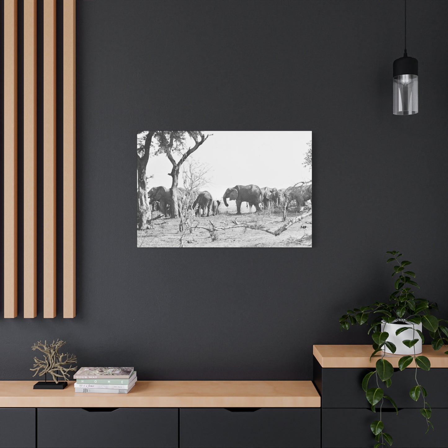 Elephants Matte Canvas, Stretched, 1.25"