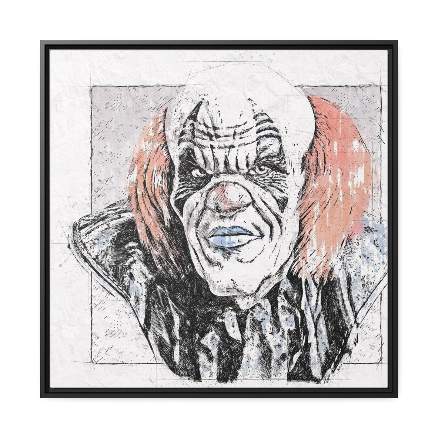 Clown Matte Canvas, Black Frame