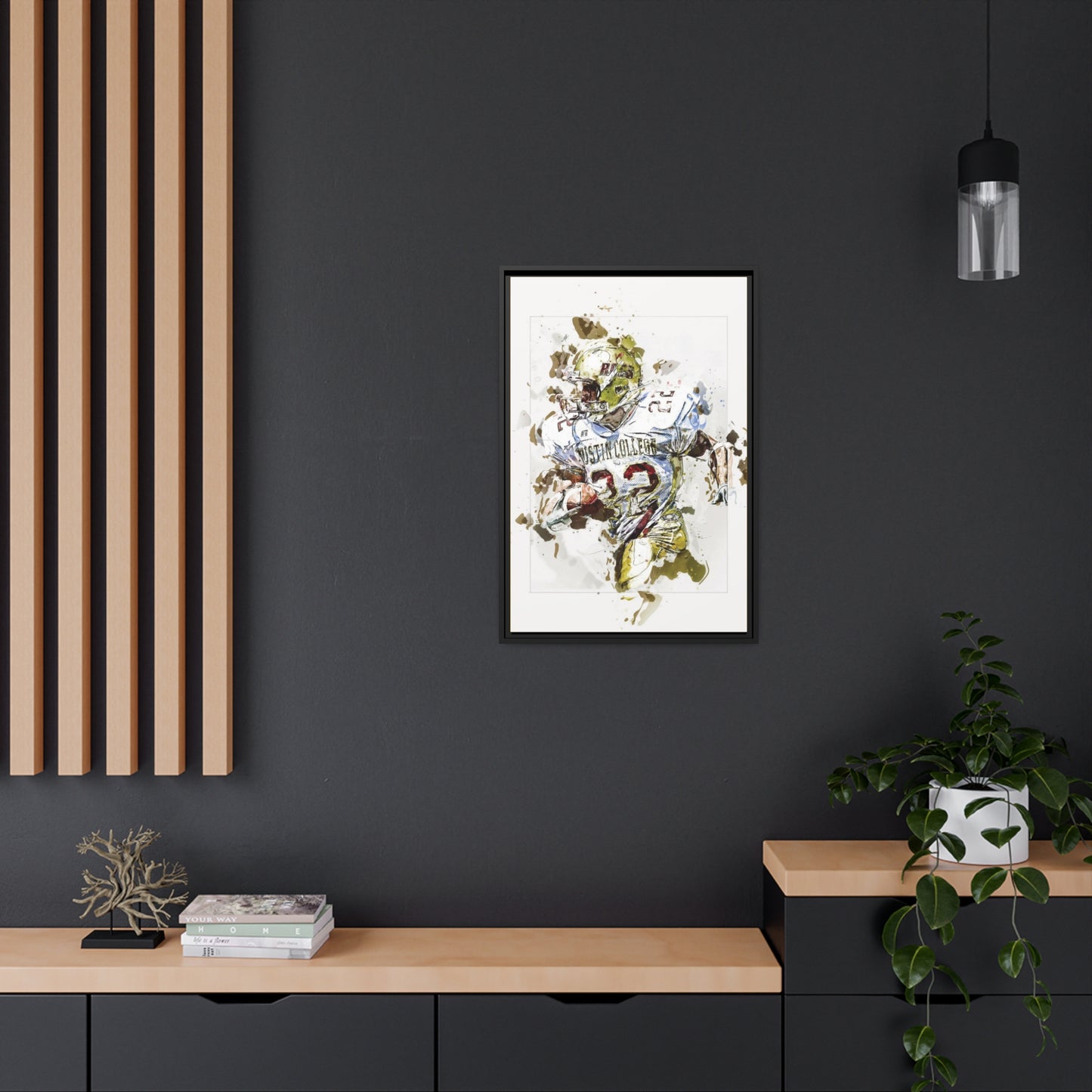 Football Matte Canvas, Black Frame