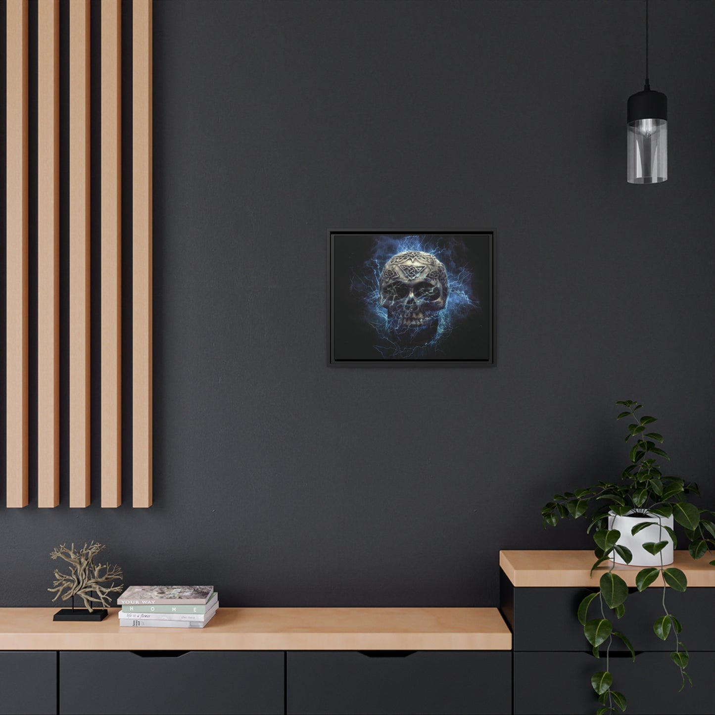 Skull Matte Canvas, Black Frame
