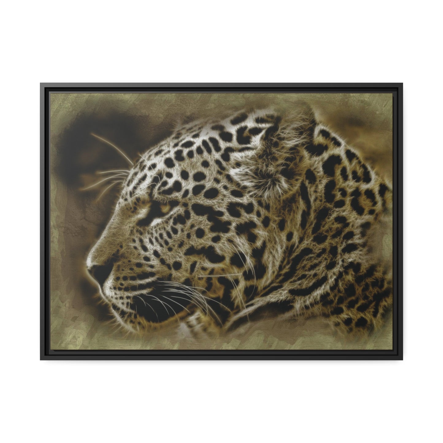 Jaguar Matte Canvas, Black Frame