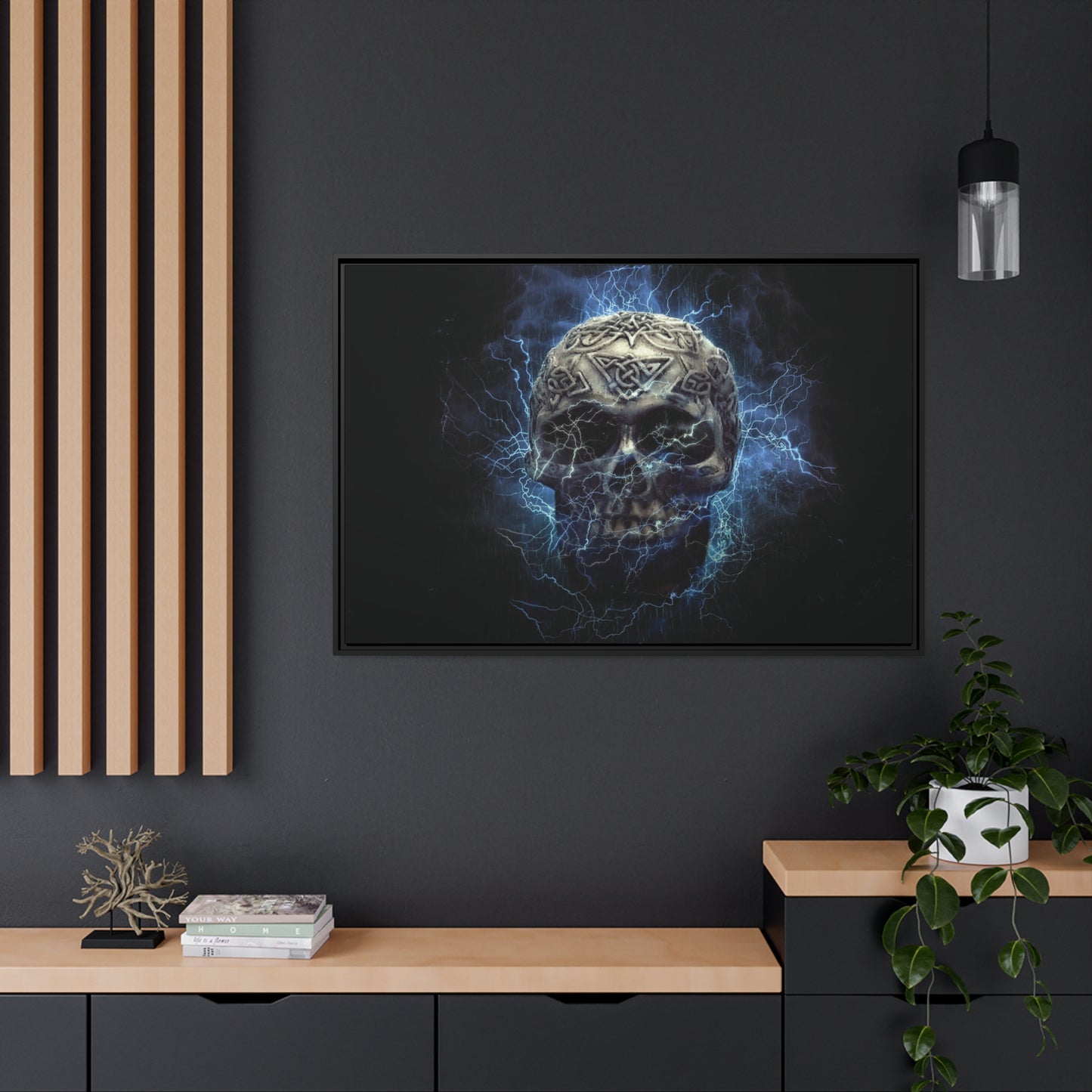 Skull Matte Canvas, Black Frame