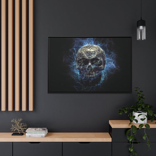 Skull Matte Canvas, Black Frame