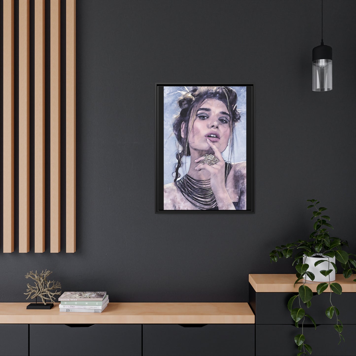 Woman Matte Canvas, Black Frame