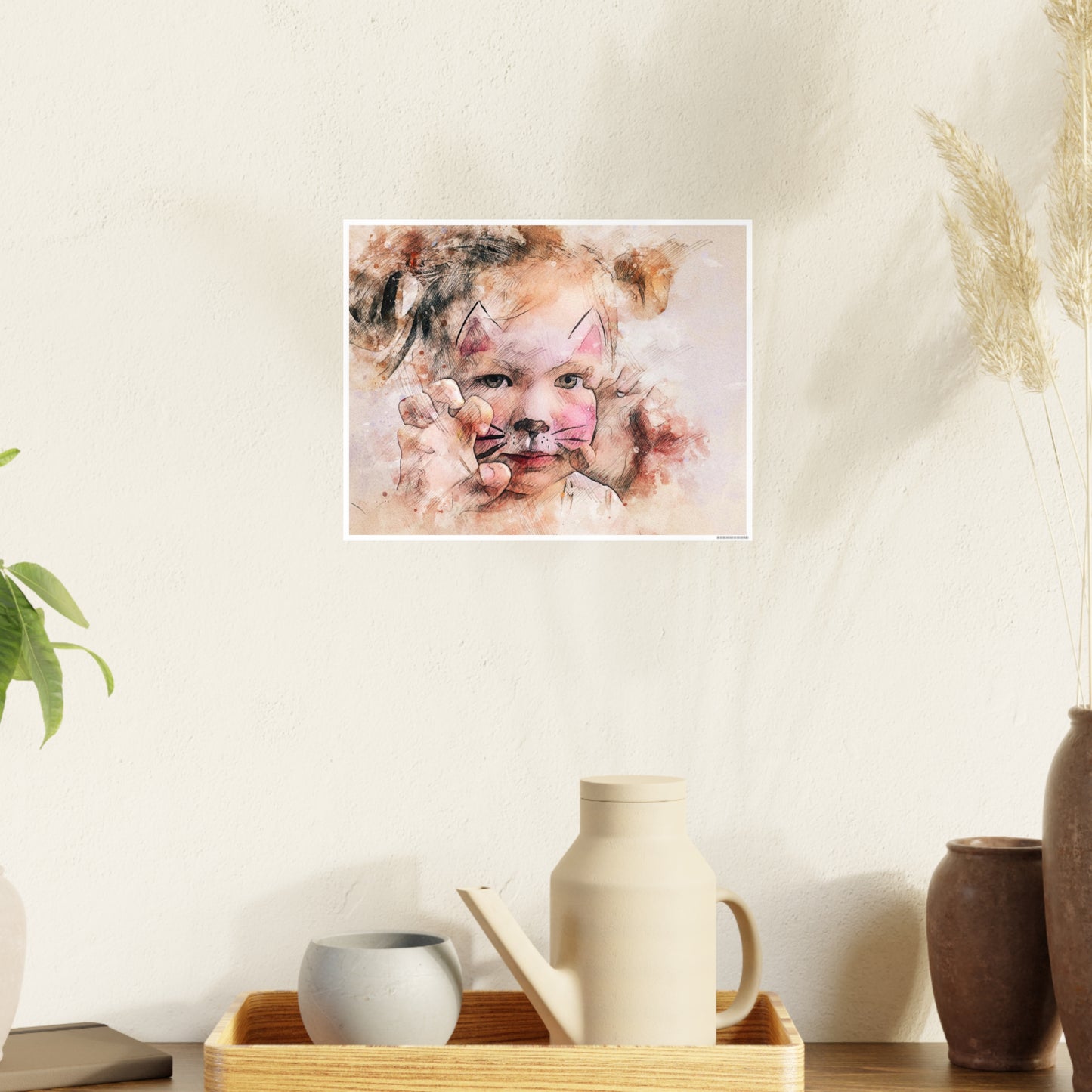 Baby Cat Girl Photo Art Paper Posters