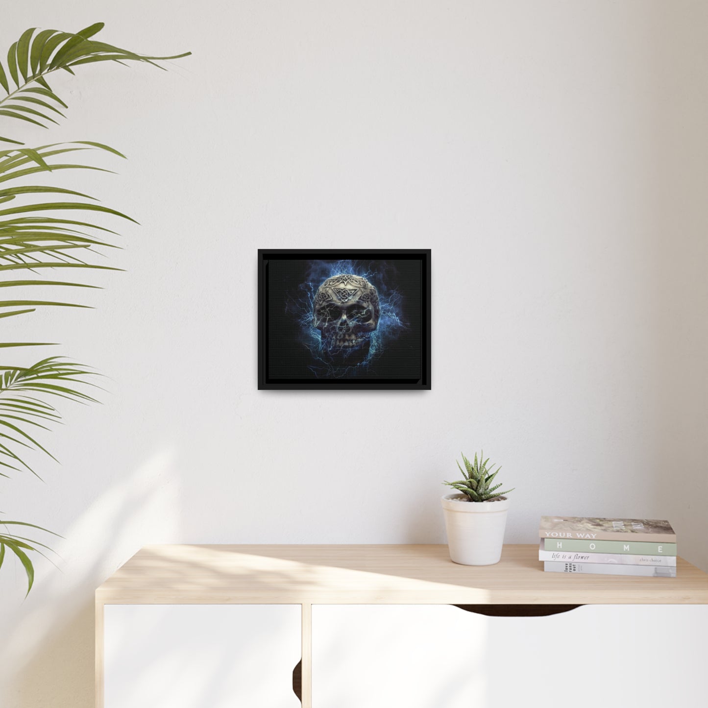 Skull Matte Canvas, Black Frame
