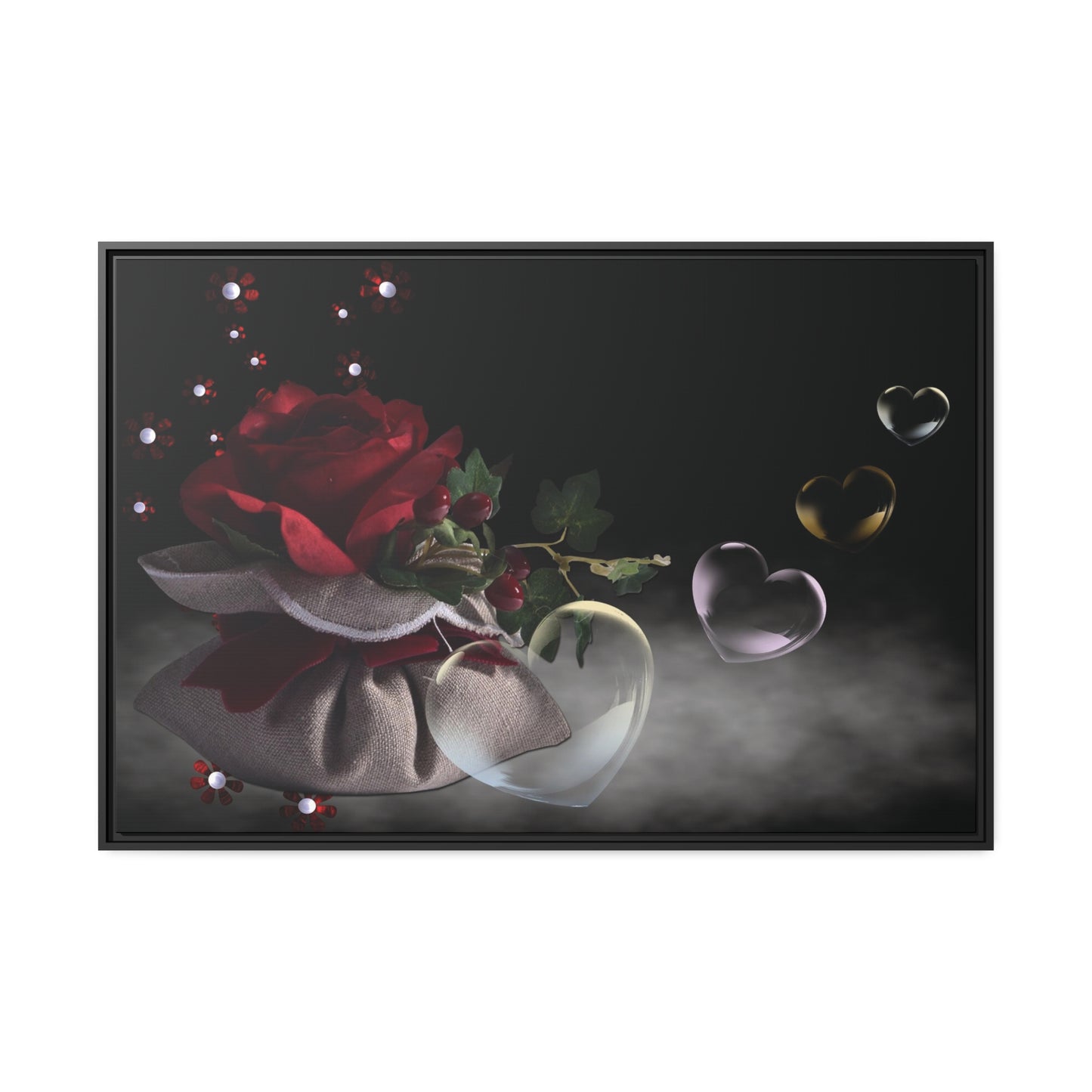 Rose Matte Canvas, Black Frame