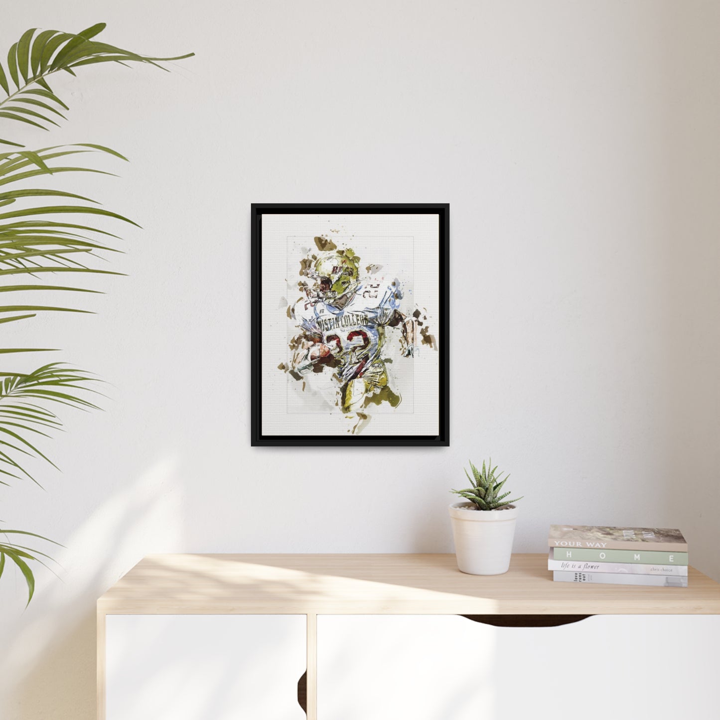Football Matte Canvas, Black Frame
