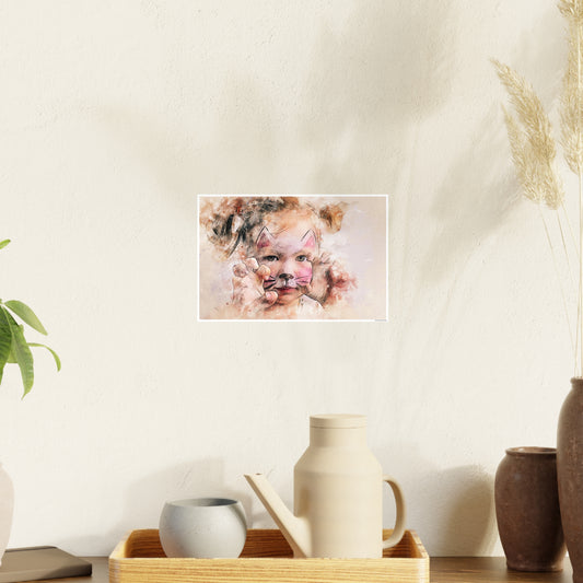 Baby Cat Girl Photo Art Paper Posters