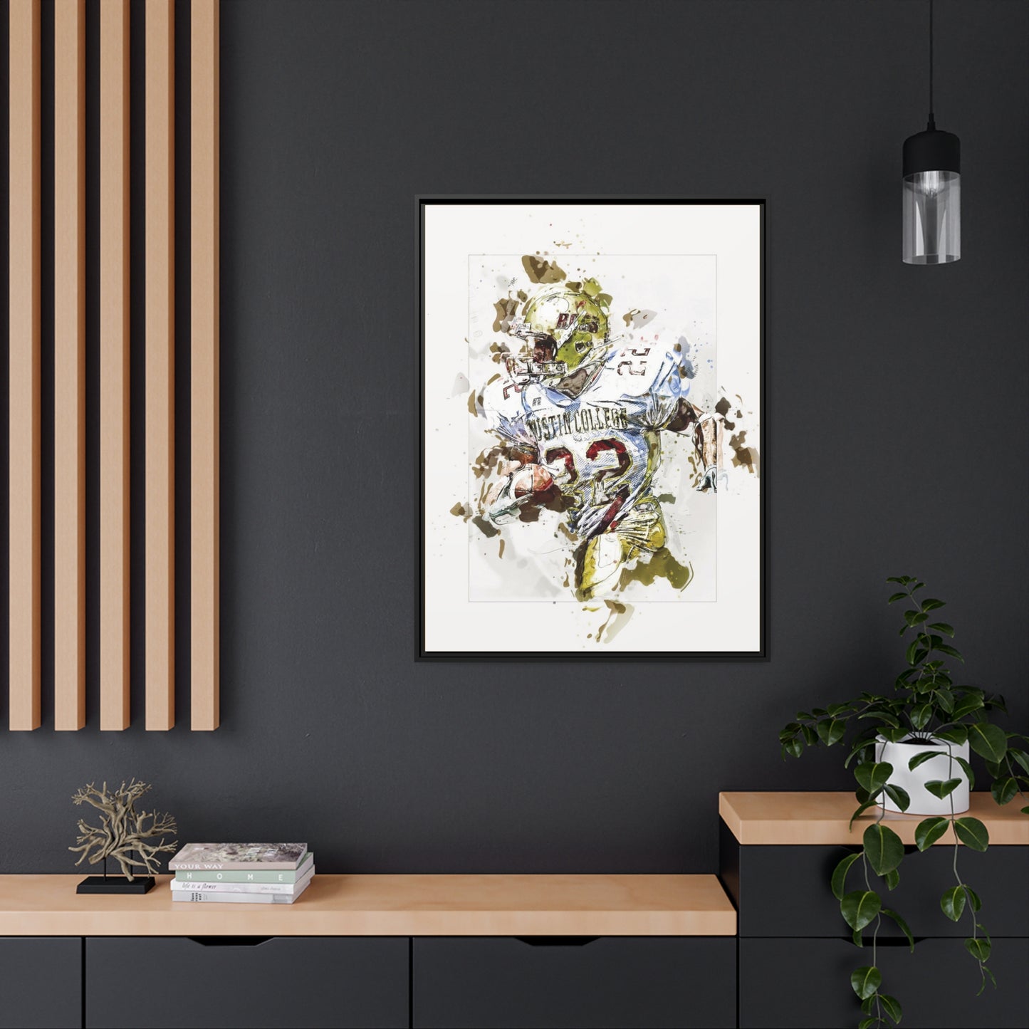 Football Matte Canvas, Black Frame