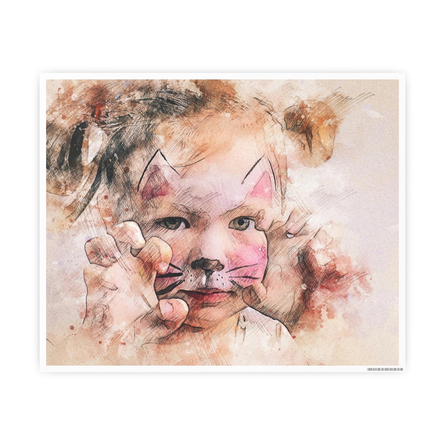 Baby Cat Girl Photo Art Paper Posters