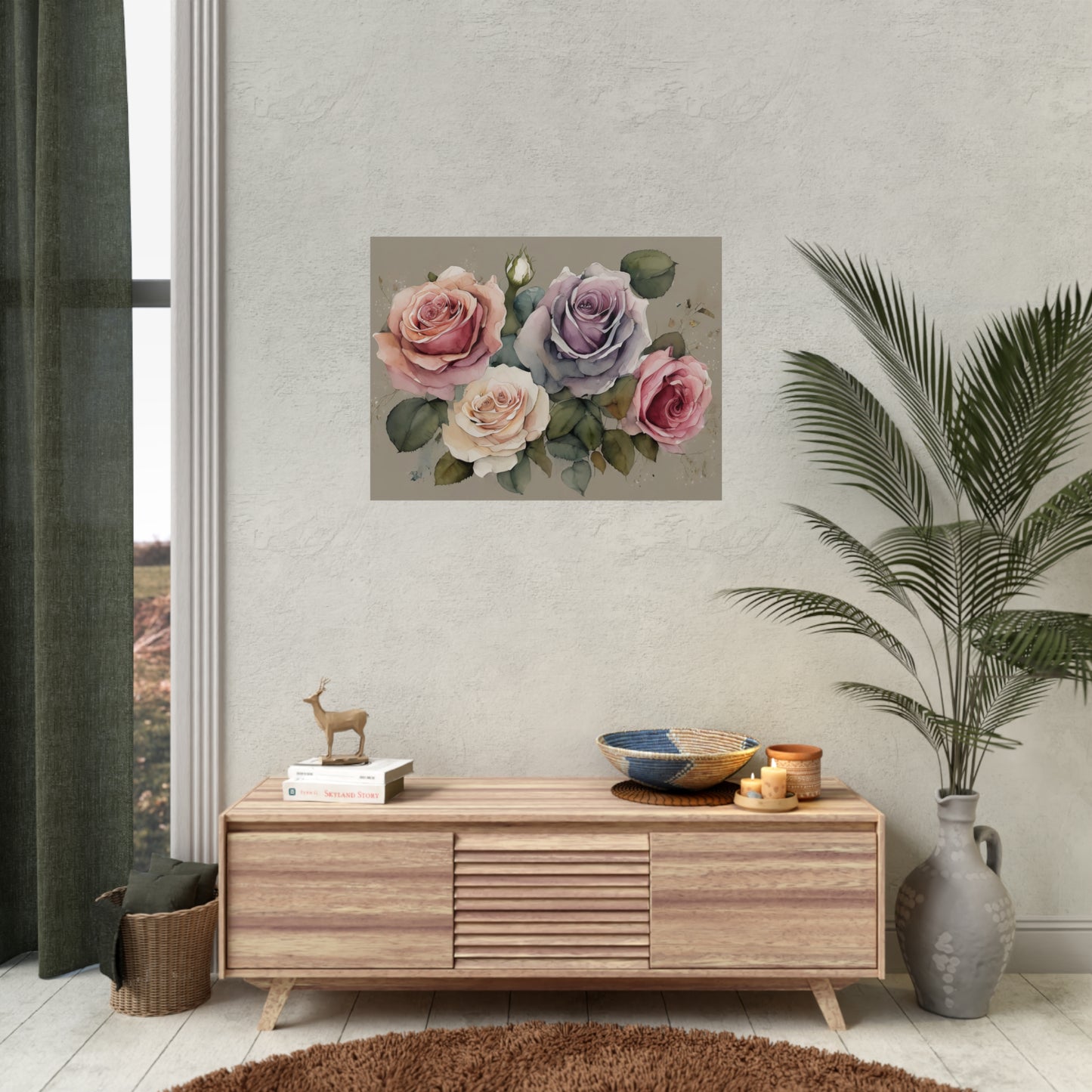 Roses AI Gen Rolled Posters