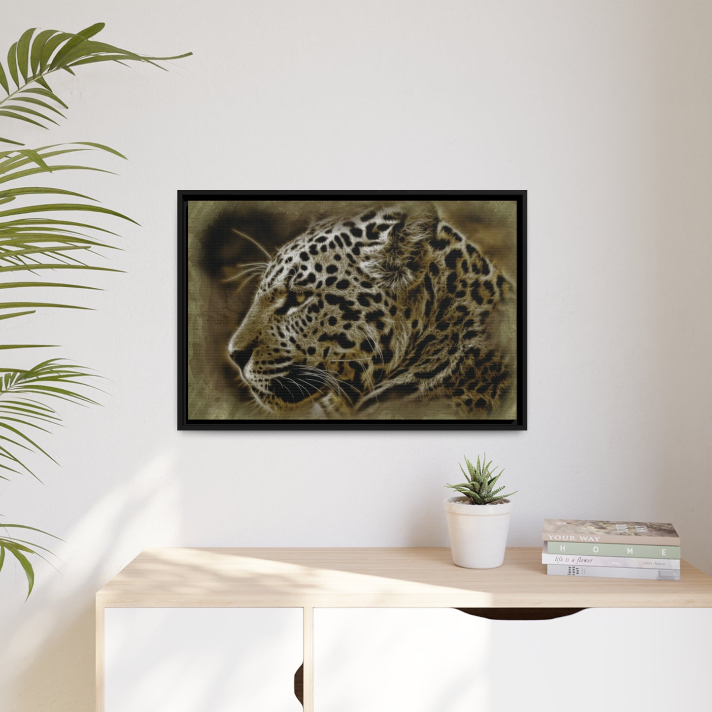 Jaguar Matte Canvas, Black Frame