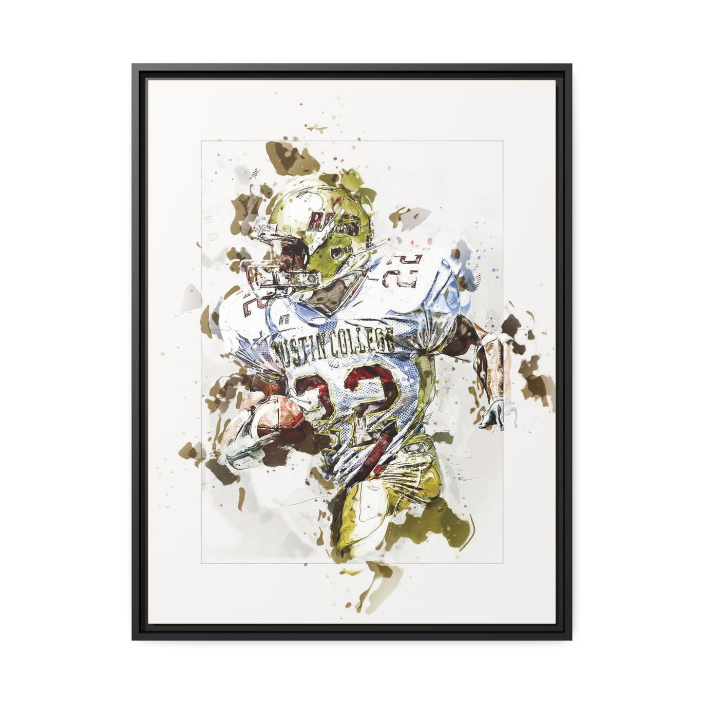 Football Matte Canvas, Black Frame