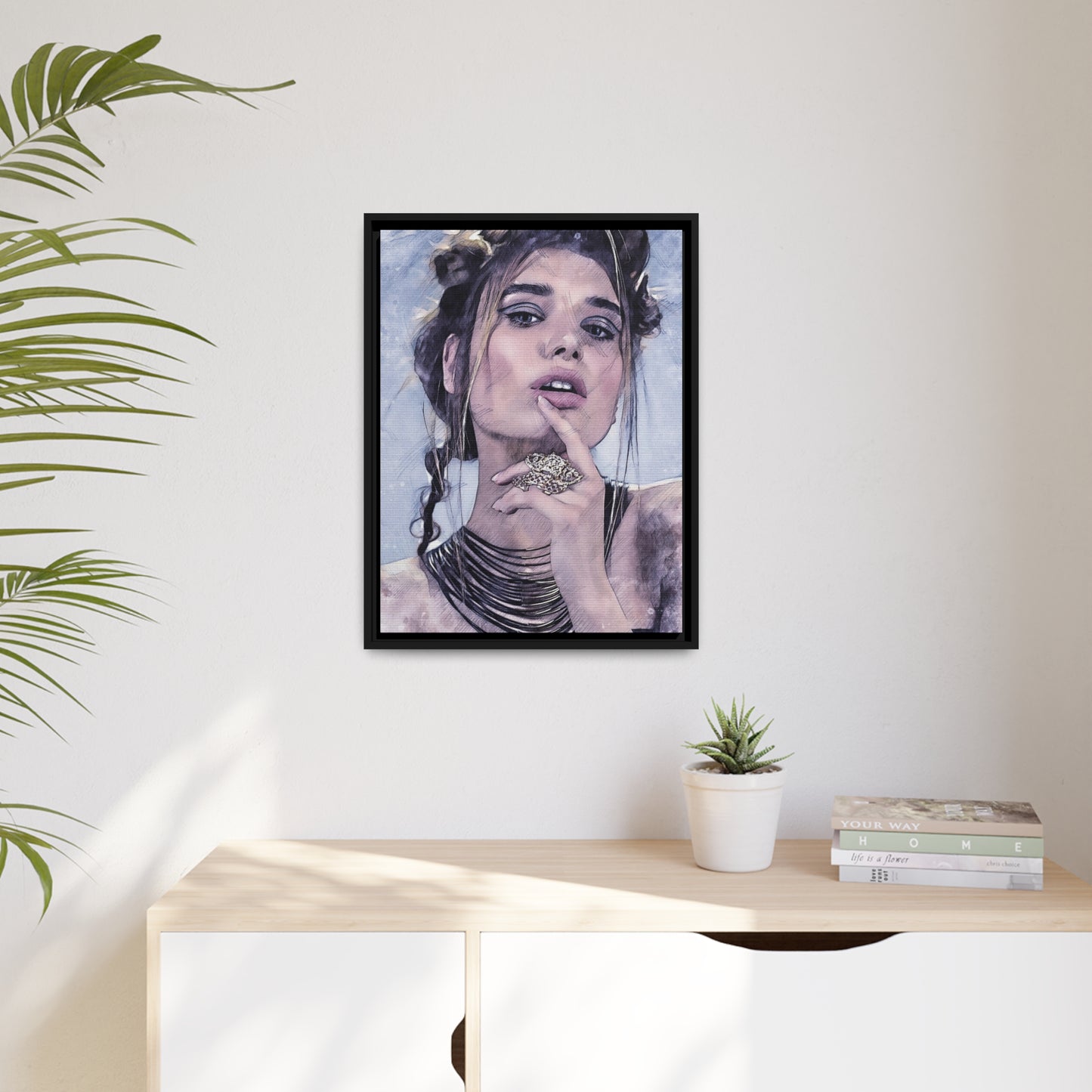 Woman Matte Canvas, Black Frame