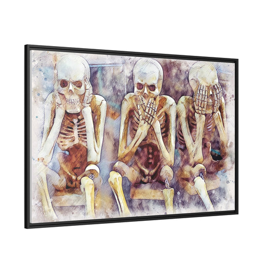 Skeletons Matte Canvas, Black Frame