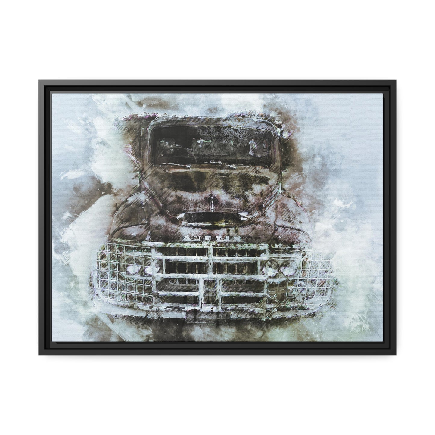 Austin truck Matte Canvas, Black Frame
