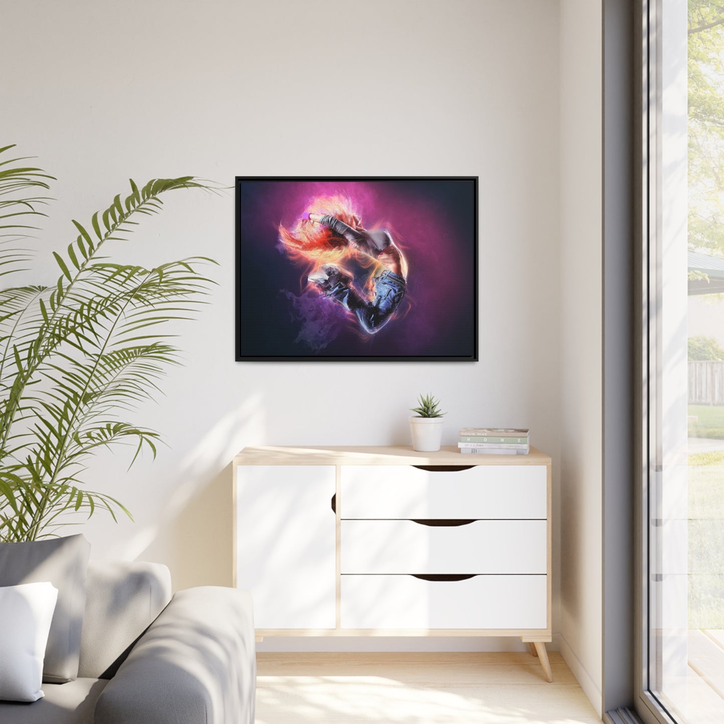 Dancing Woman Matte Canvas, Black Frame