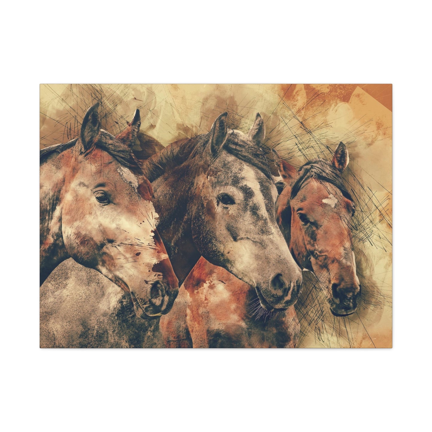 Horses Matte Canvas, Stretched, 1.25"