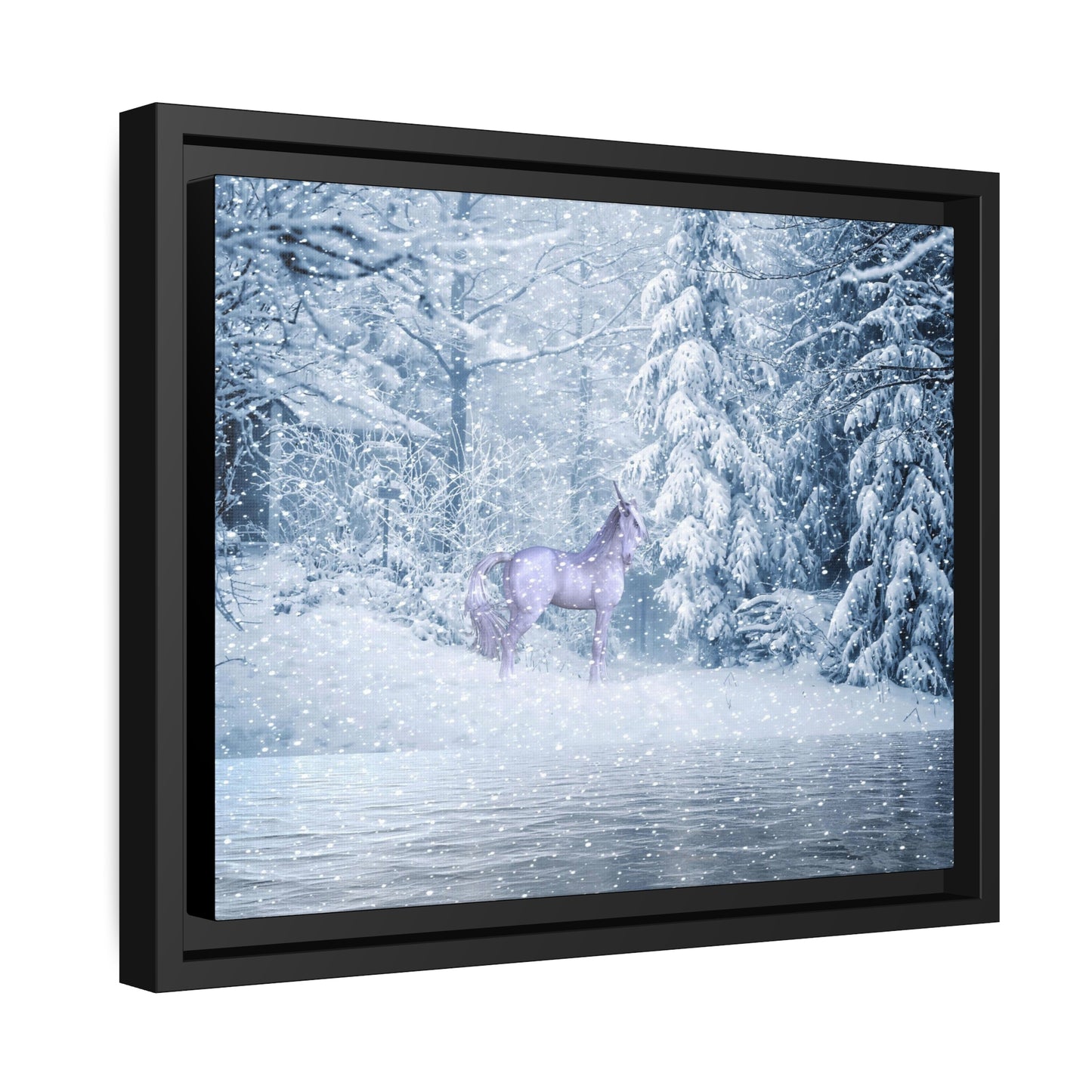 Mystic Unicorn Matte Canvas, Black Frame