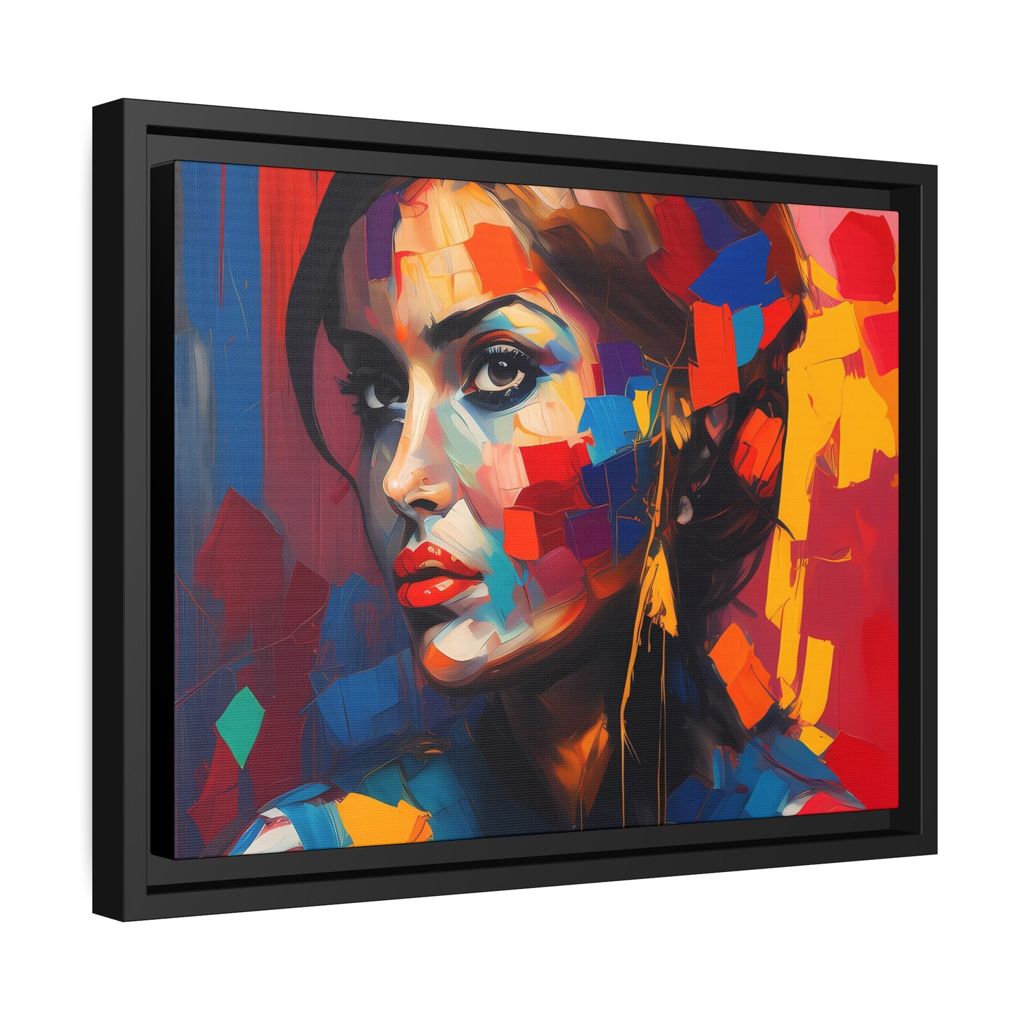 Woman AI Gen Matte Canvas, Black Frame