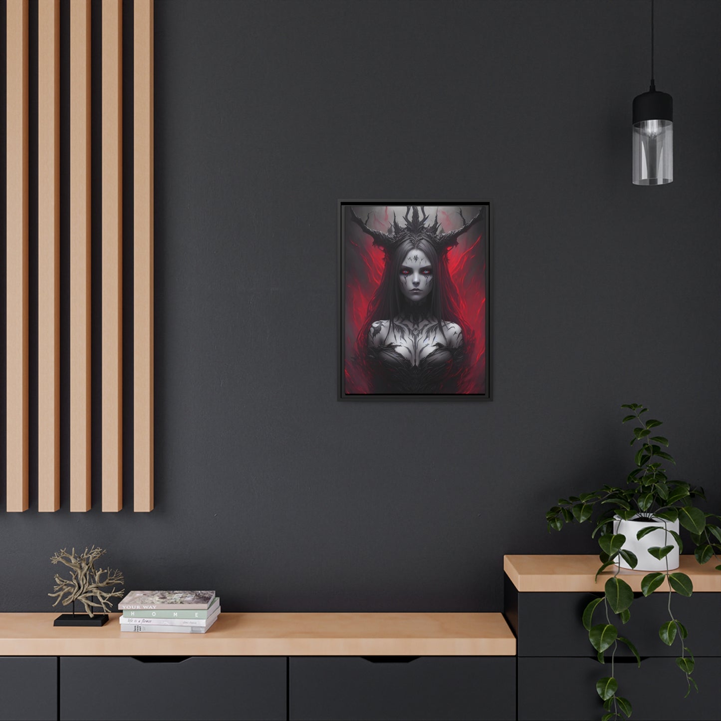 Woman Shaman Matte Canvas, Black Frame