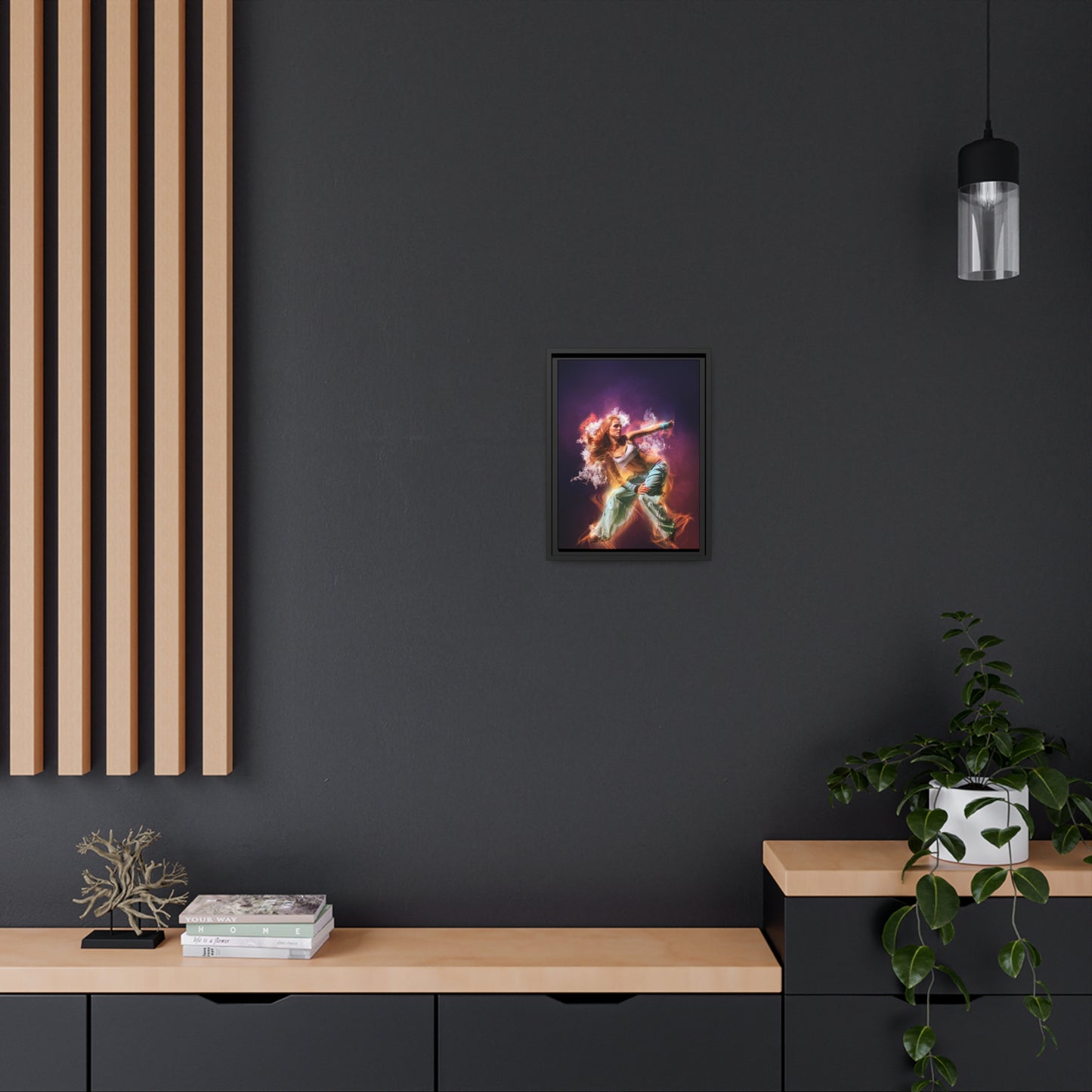 Dancing Woman Matte Canvas, Black Frame