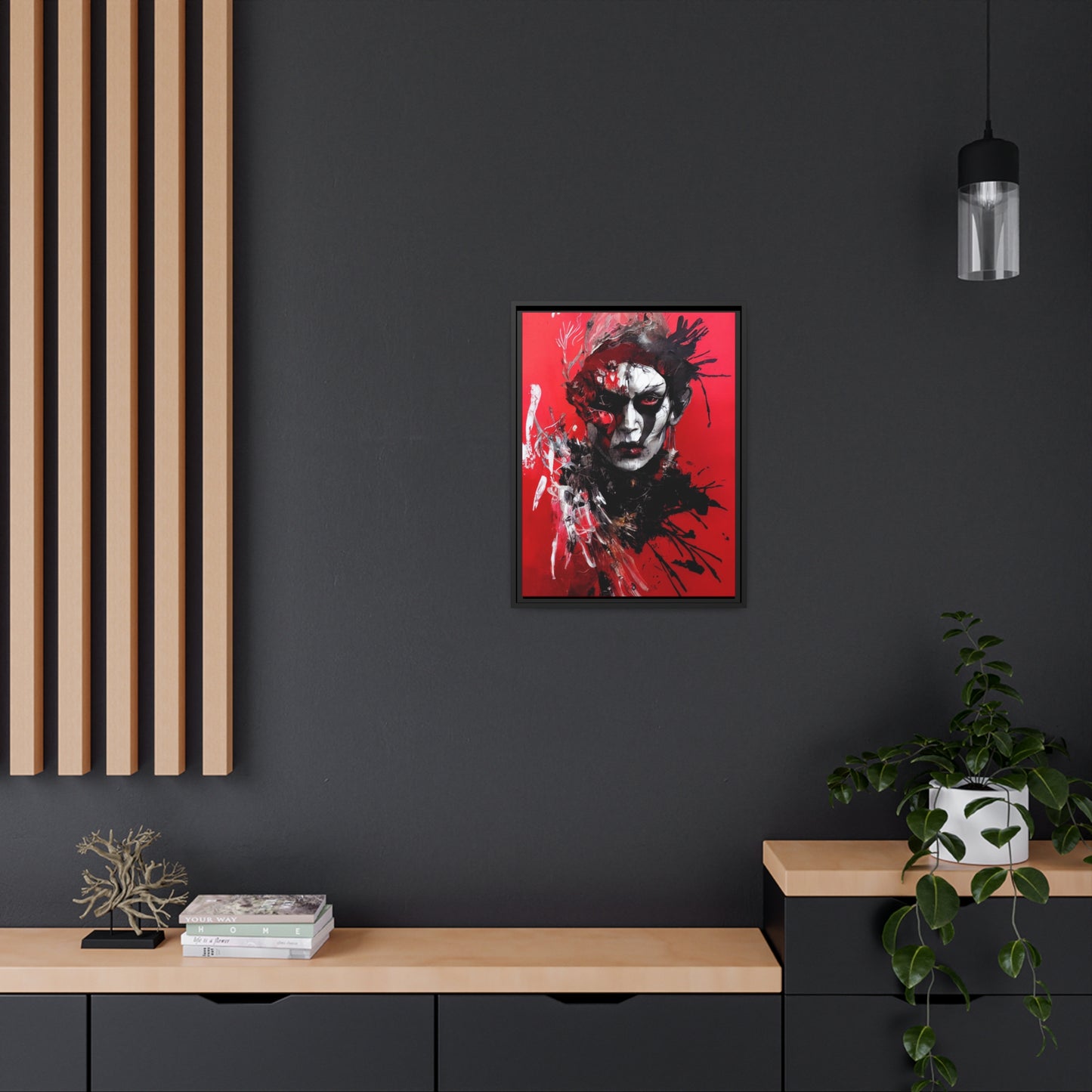 Shaman Red Matte Canvas, Black Frame