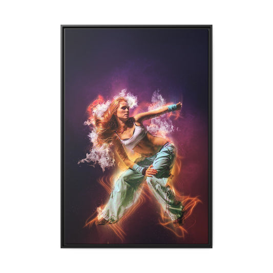 Dancing Woman Matte Canvas, Black Frame