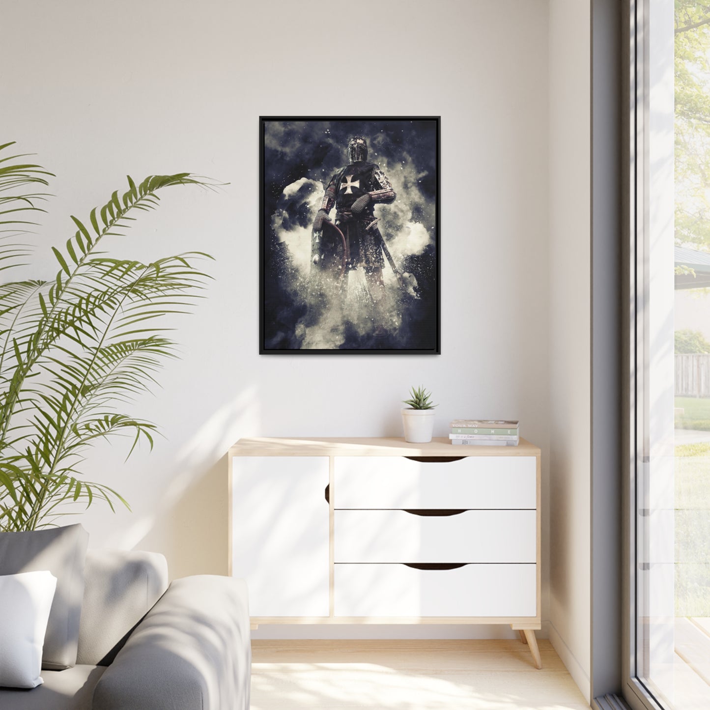 Knight Crusader Matte Canvas, Black Frame