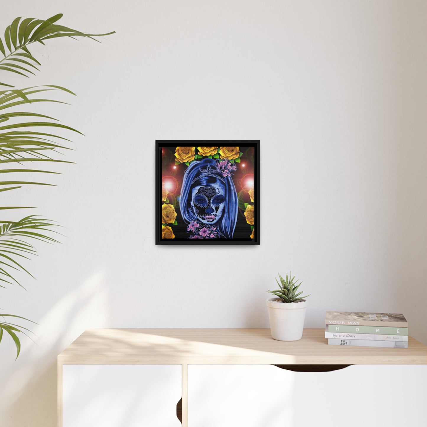 Day of the dead Matte Canvas, Black Frame