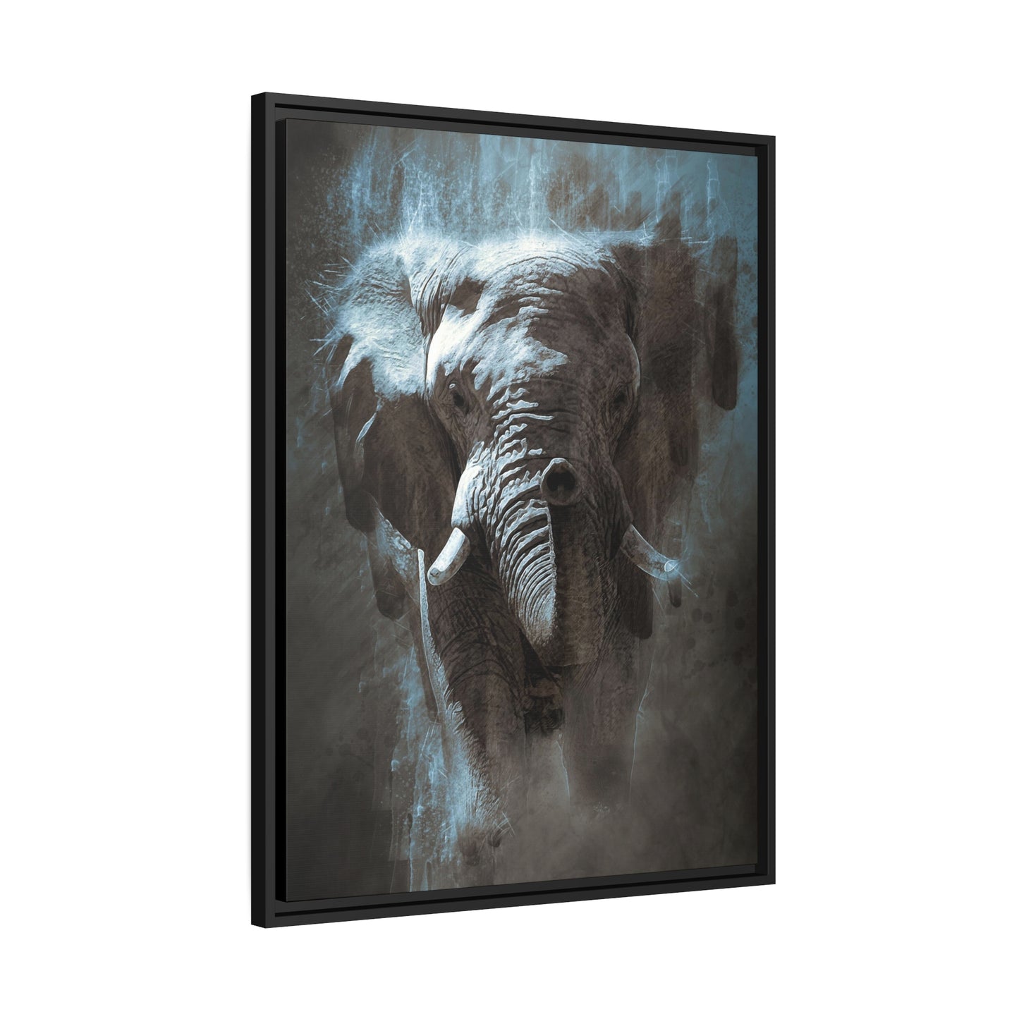 Elephant AI Gen Matte Canvas, Black Frame