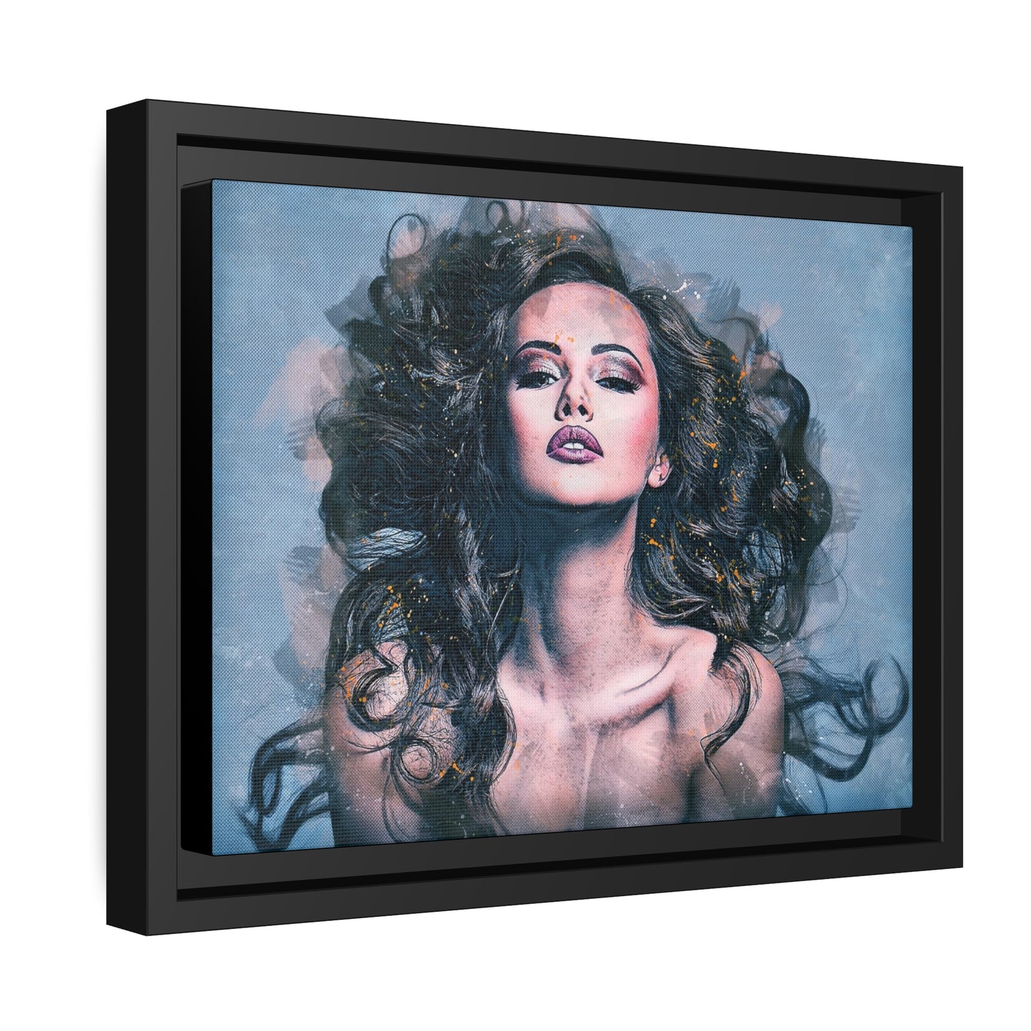 Woman Matte Canvas, Black Frame