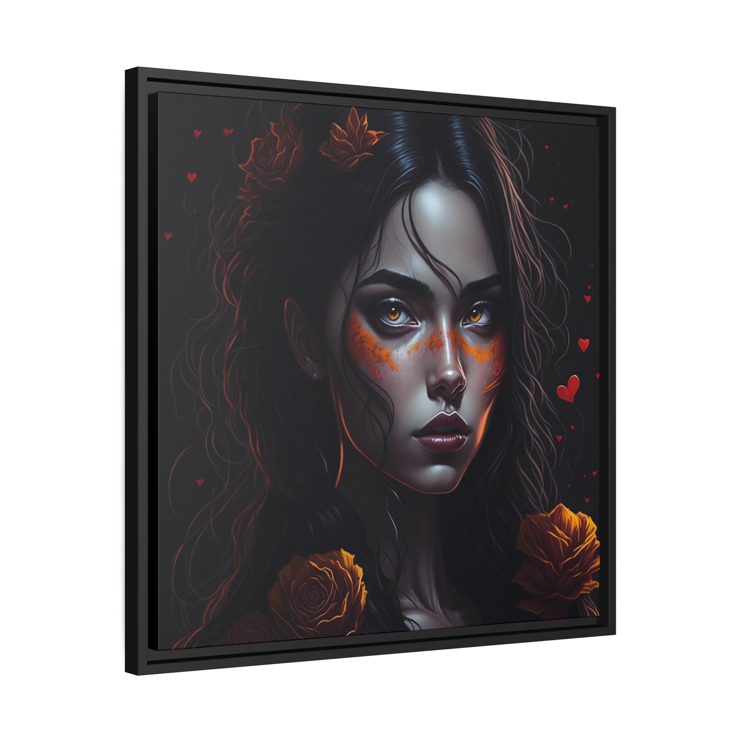 Woman AI Gen Matte Canvas, Black Frame