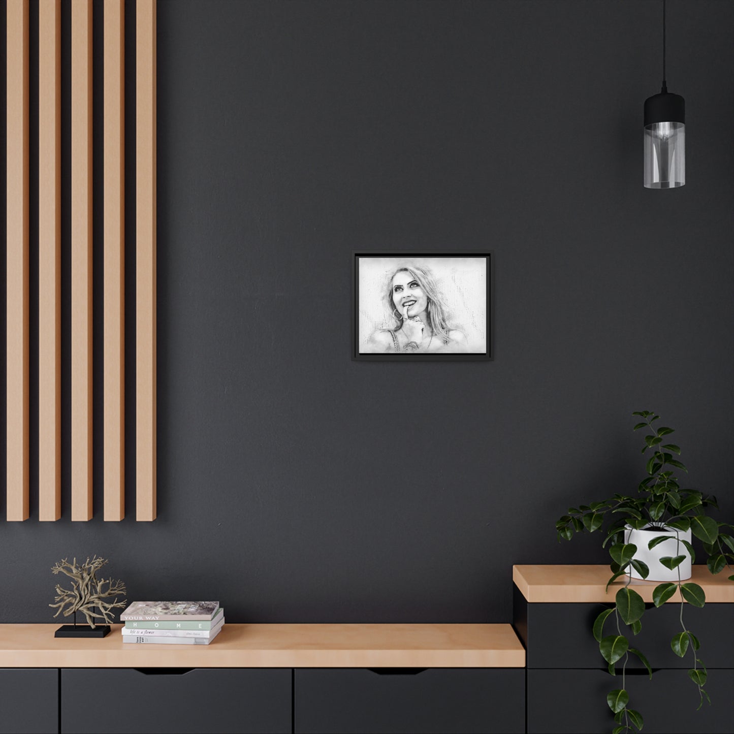 Woman Matte Canvas, Black Frame