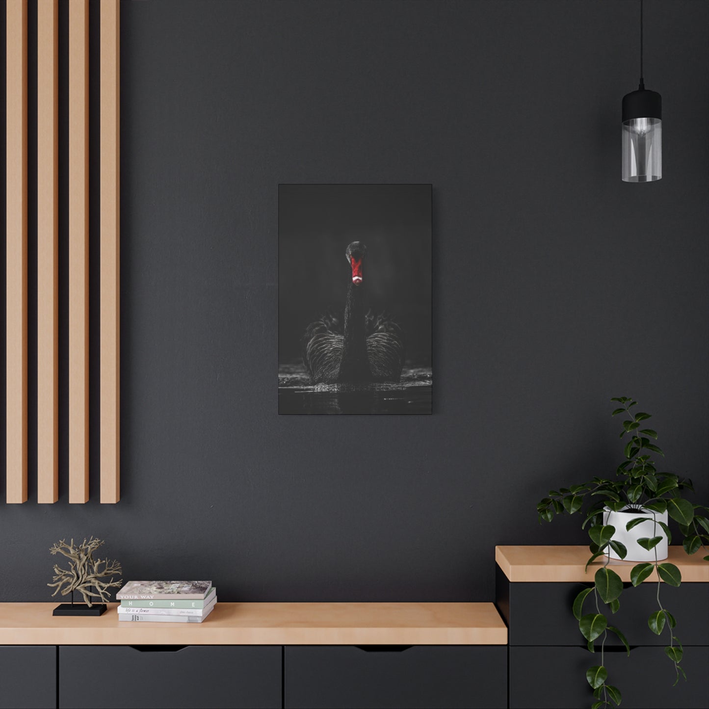 Black Swan Matte Canvas, Stretched, 1.25"