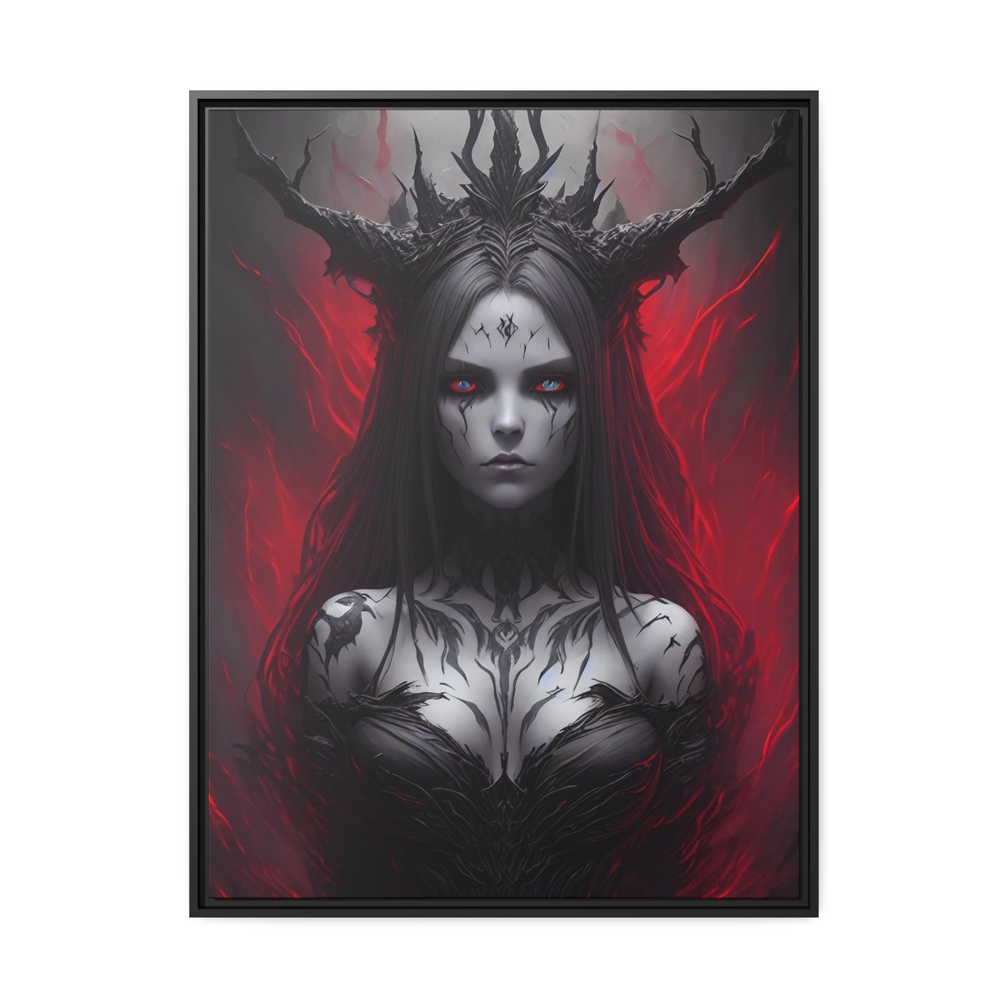 Woman Shaman Matte Canvas, Black Frame