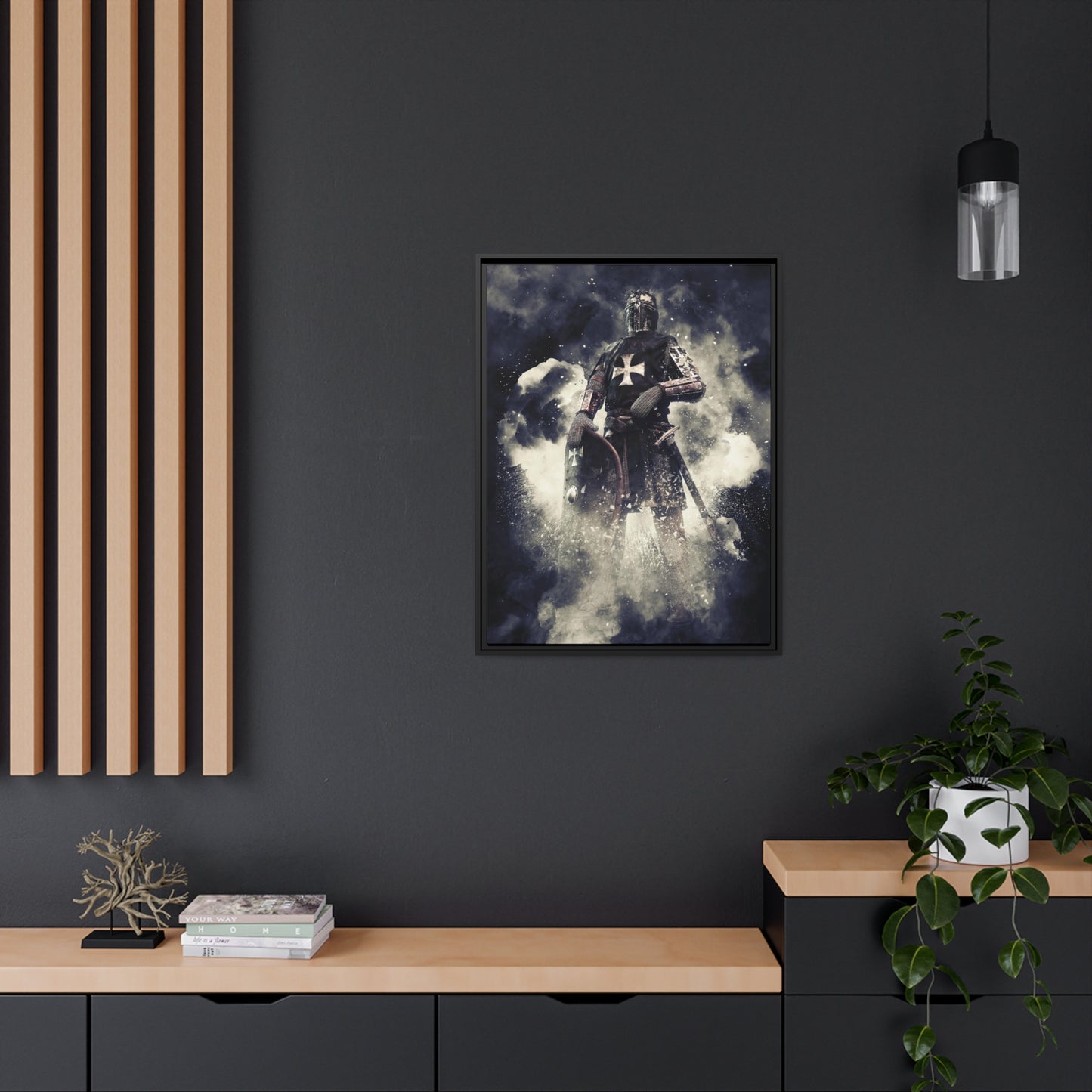 Knight Crusader Matte Canvas, Black Frame