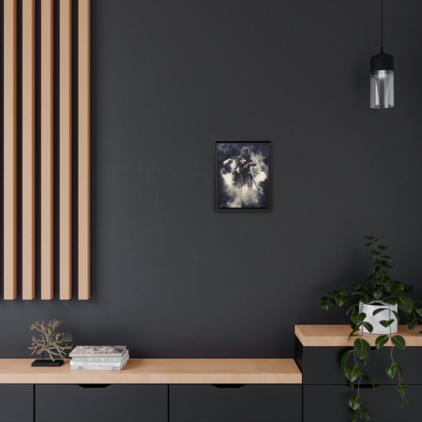 Knight Crusader Matte Canvas, Black Frame