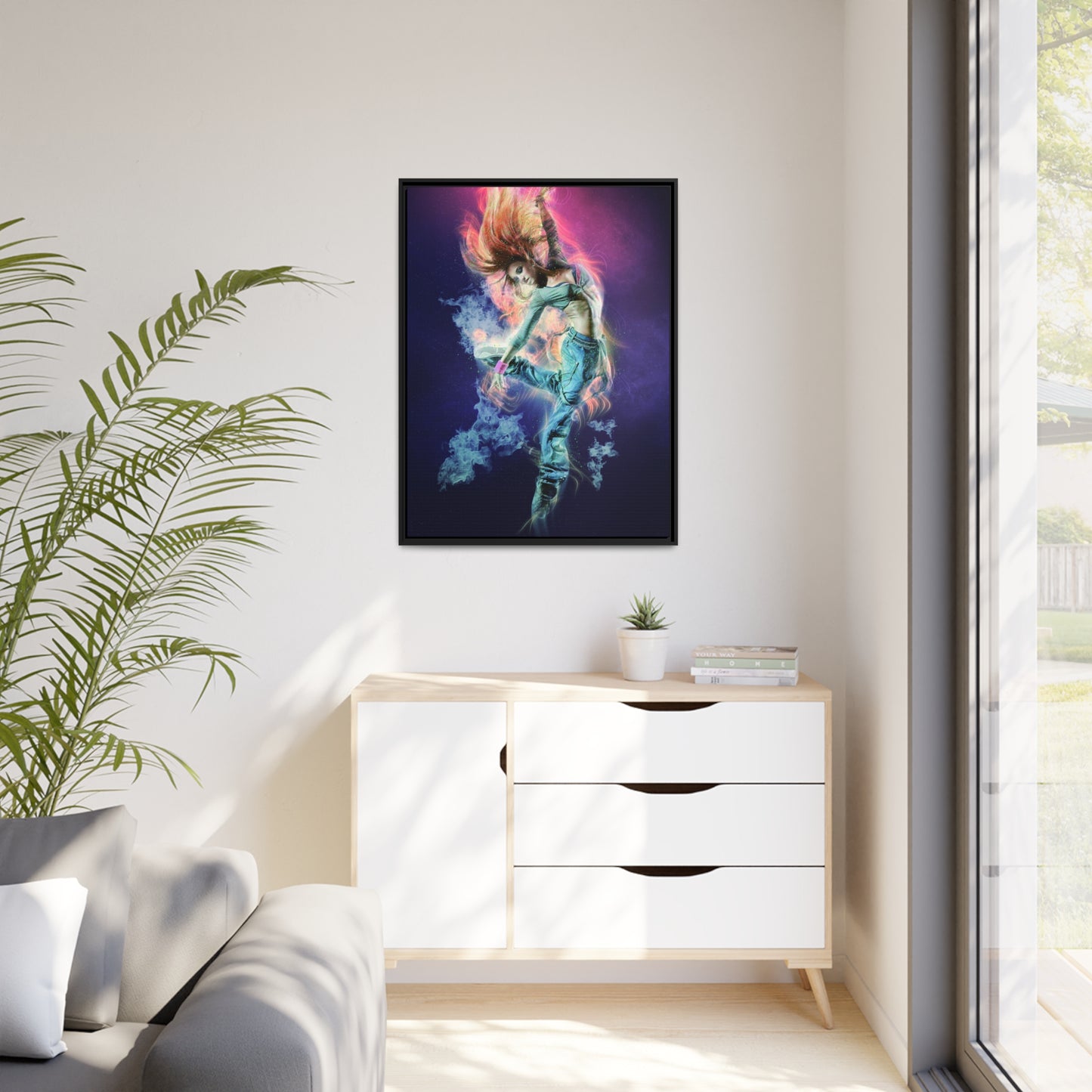 Dancing Woman Matte Canvas, Black Frame