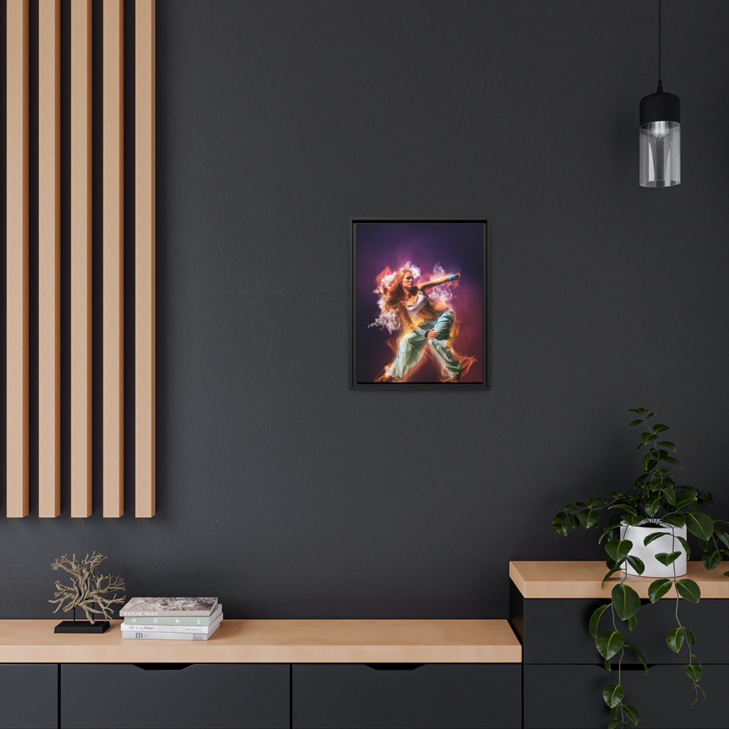 Dancing Woman Matte Canvas, Black Frame