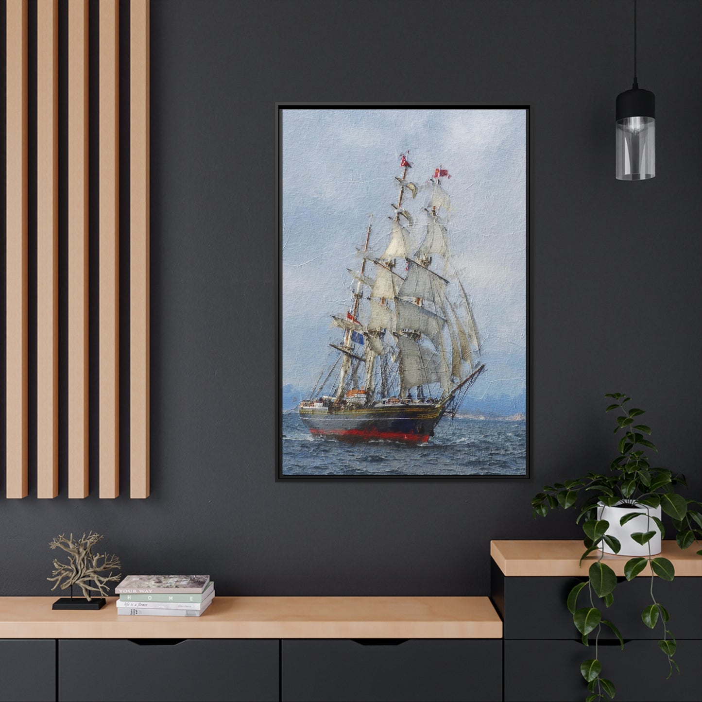 Clipper Matte Canvas, Black Frame