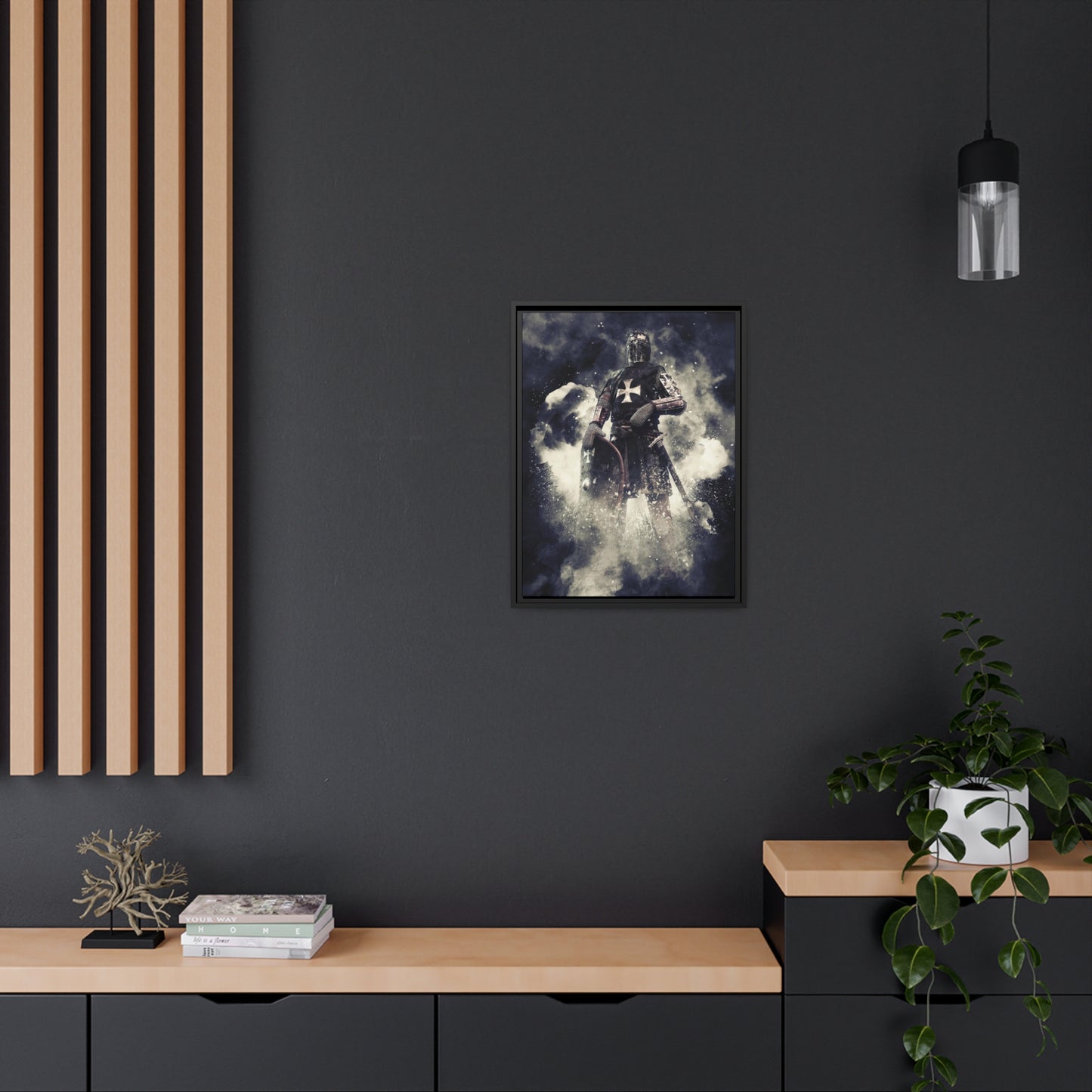 Knight Crusader Matte Canvas, Black Frame