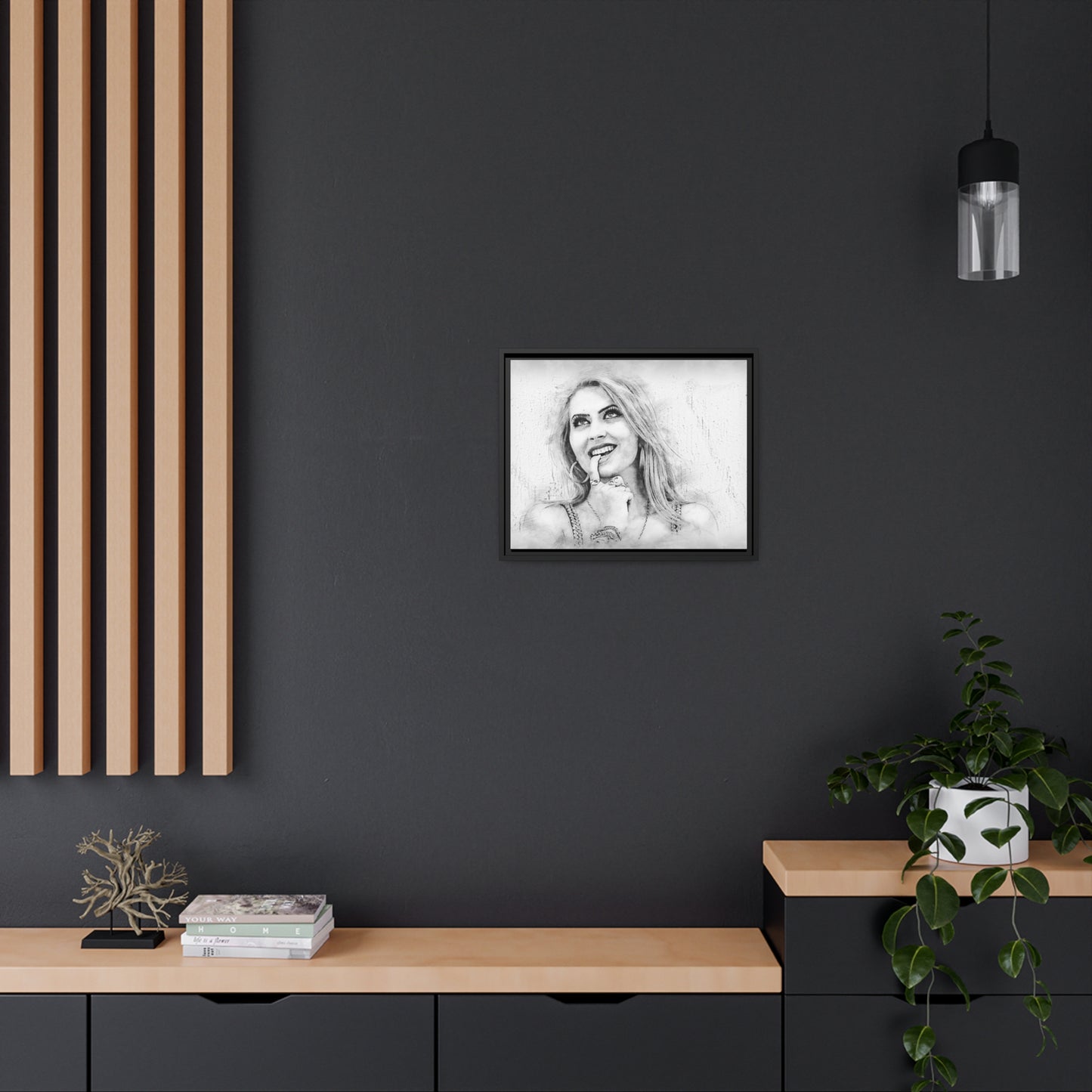Woman Matte Canvas, Black Frame