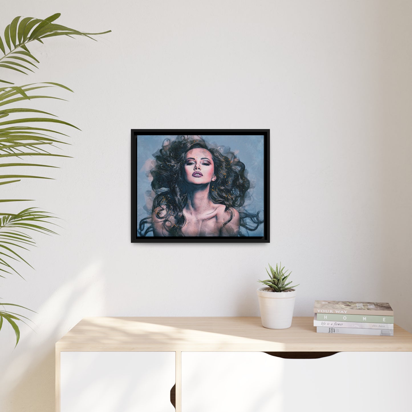 Woman Matte Canvas, Black Frame