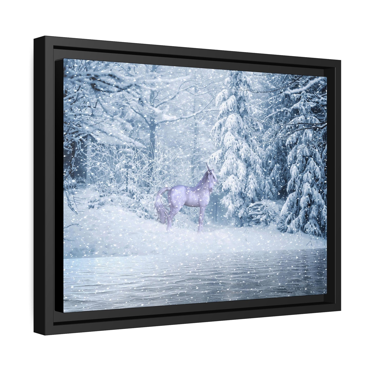 Mystic Unicorn Matte Canvas, Black Frame