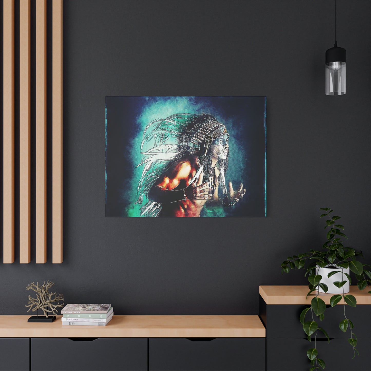 First Nation Man Matte Canvas, Stretched, 1.25"