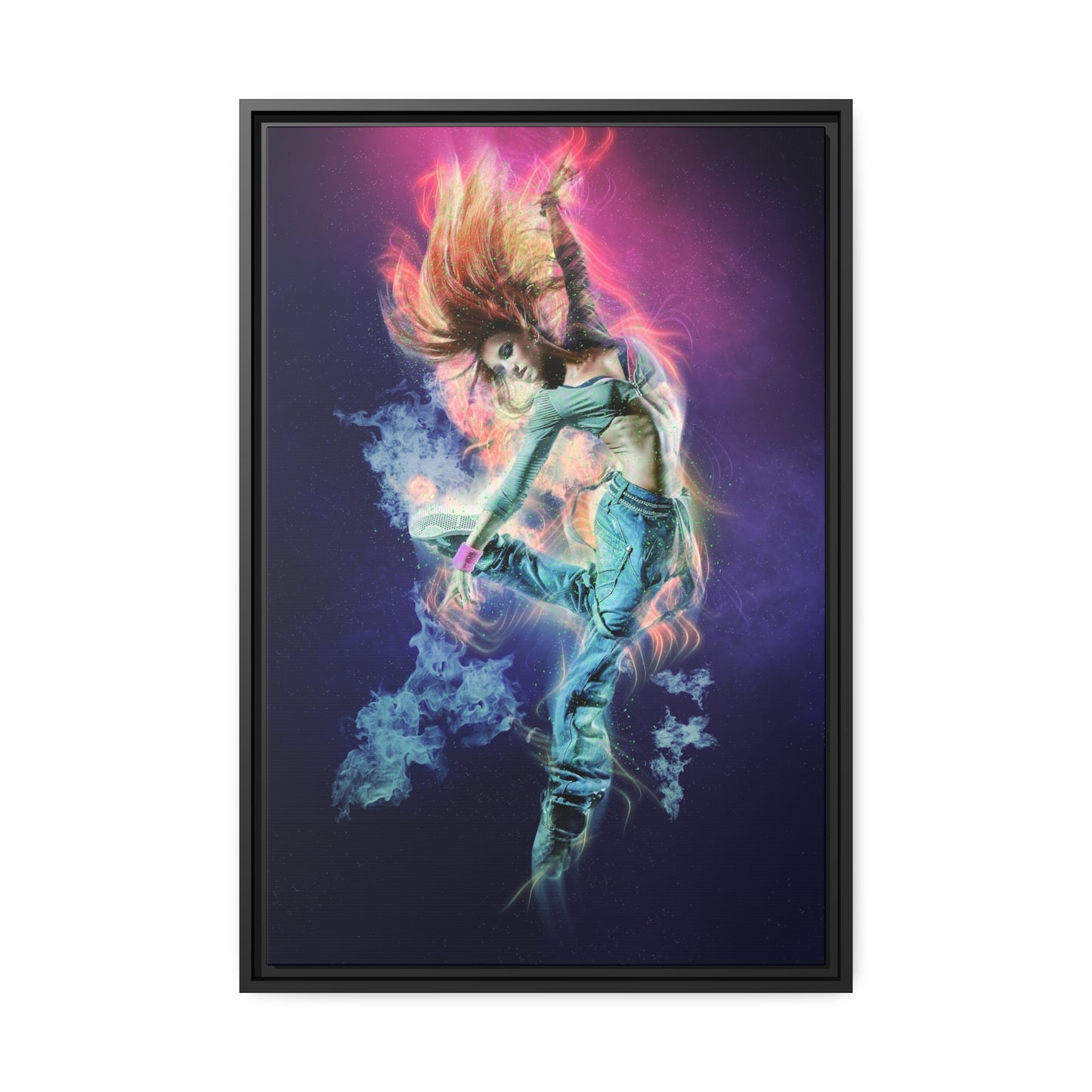 Dancing Woman Matte Canvas, Black Frame