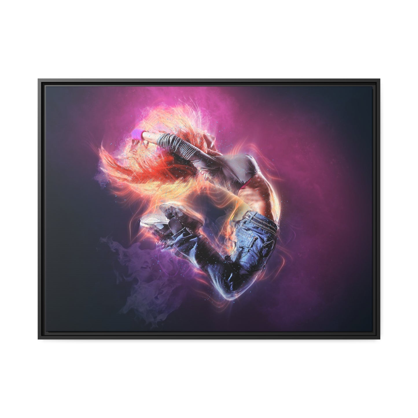Dancing Woman Matte Canvas, Black Frame