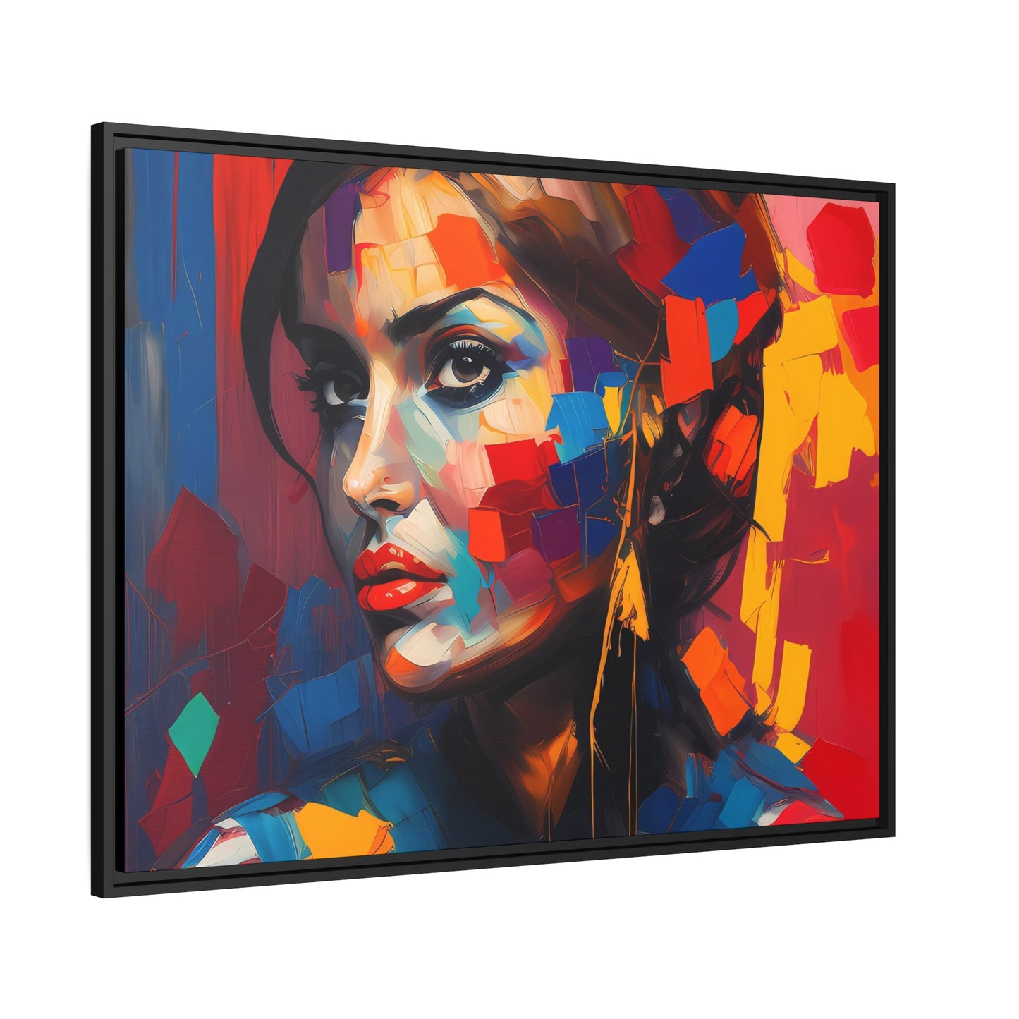 Woman AI Gen Matte Canvas, Black Frame